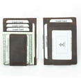 thumbnail image 2 of Slim Minimalist Magnetic Front Pocket Wallets For Men & Women - Genuine Leather Credit Card Holder W/ Thumbhole RFID Wallet With Gift Box-Crazy Horse Brown, 2 of 9