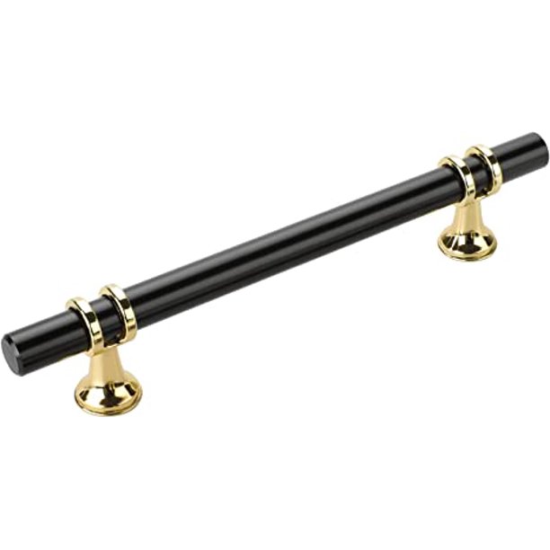 Goldenwarm 15 Pack Black+Gold Pulls Matte Black Drawer Handles Kitchen Hardware