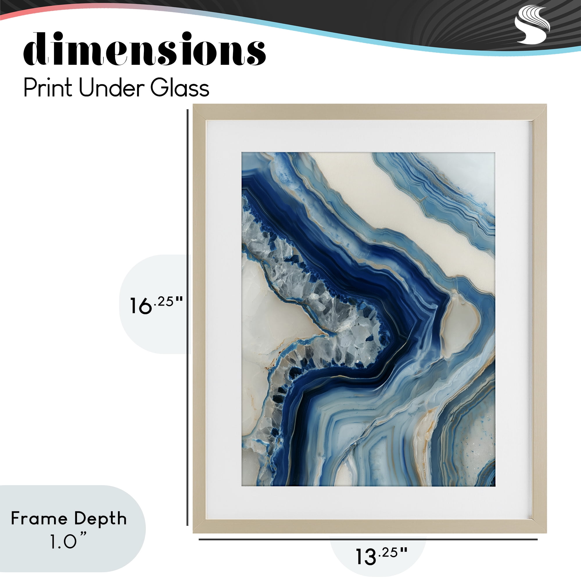 Stupell Industries Sea Colored Stones Geode Birch Framed Print Under Glass, design by Svetlana Aleynikova