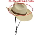 thumbnail image 3 of Foldable Sun Protective Straw Hat For Women Beach Vacation Roll Brims Windproof Design Sunproof Hat for Travel, 3 of 9