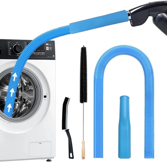 Detetap 4 Pieces Dryer Vent Cleaner Kit, Dryer Lint Vacuum Attachment and Flexible Dryer Lint Brush,Gap brush, Vacuum Hose Attachment, Blue .