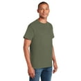 thumbnail image 3 of Gildan Short Sleeve T-Shirt for Men - L Size | 50/50 Cotton/Poly Crew Neck Tee, Heather Military Green, 5.3 oz, 3 of 6