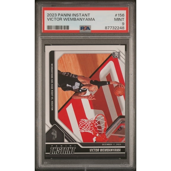 PSA 9 Victor Wembanyama 2023 Panini Instant #156 Huge Night Houston Rookie Card San Antonio Spurs