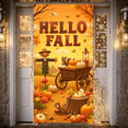 thumbnail image 6 of Cartoon Fall Banner Hello Fall Pumpkins Autumn Leaves Decoration for Seasonal Celebration Outdoor Decoration Indoor Party, 6 of 9