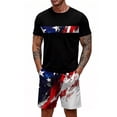 thumbnail image 2 of GrmtClth Mens Usa Flag 2 Piece Outfits Independence Day 4th Of July Tee and Shorts Set Casual Short Sleeve Outfits Comfy Elastic Drawstring Clothing Dark Blue XL, 2 of 4