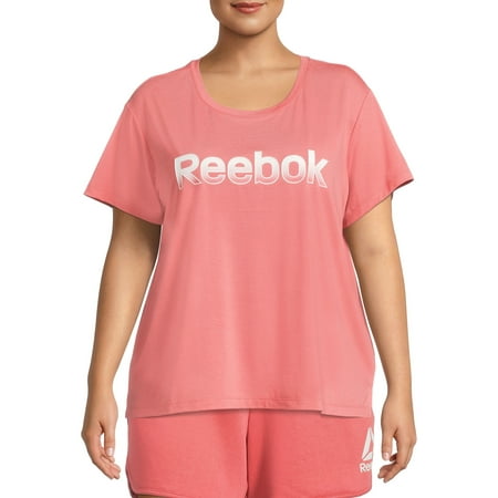 Reebok Women's Plus Size Short Sleeve Jersey Graphic T-Shirt