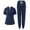 Dark Blue, variant on MLQIDK Womens Scrub Sets Plus Size Scrub Set Stretchy V-Neck Yoga Scrub Pants and Tops Nurse Uniforms Medical Uniforms Clothing Set for Women Purple XL