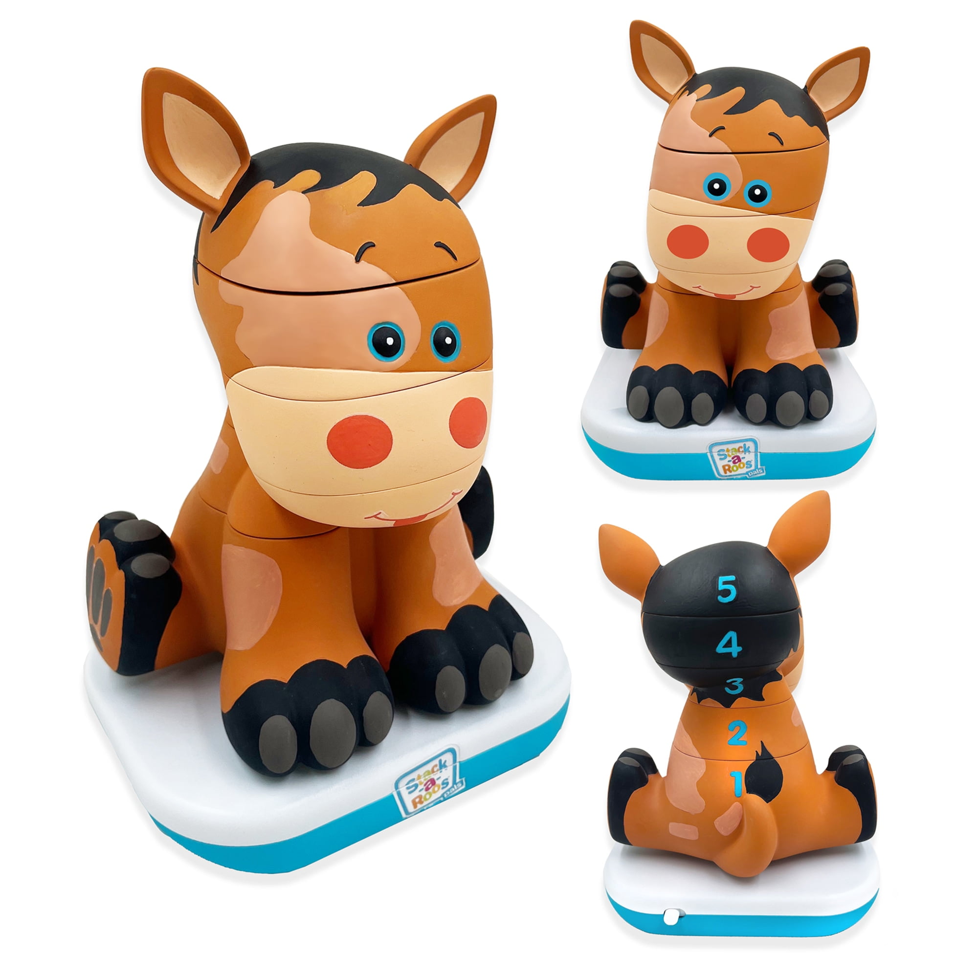 Stack-a-Roos Pals: Baby Horse - Lights & Sounds, Toddlers Ages 12+ Months, 5 Piece Stacking Animal Tower,  Boys & Girls, Infant & Toddlers Toy