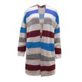 thumbnail image 6 of IROINNID Women's Open Front Coat Long Sleeve Stripes Cardigan Outwear, Comfy Knit Open Front Cardigan Coat Sweater Matching with Pockets, 6 of 8