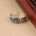 thumbnail image 2 of Womens Vintage Ring Thai Silver Rose Ring Copper Inlay European Design Black Ring Fashion Jewelry Gift Size 5 6, 2 of 5