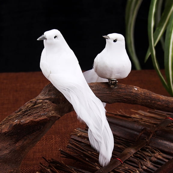 Yirtree 12Pcs Decorative Fake Doves Artificial Foam Feather White Birds ,Craft Bird for Home Ornaments,Wedding Decor DIY Plant Bonsai Ornaments