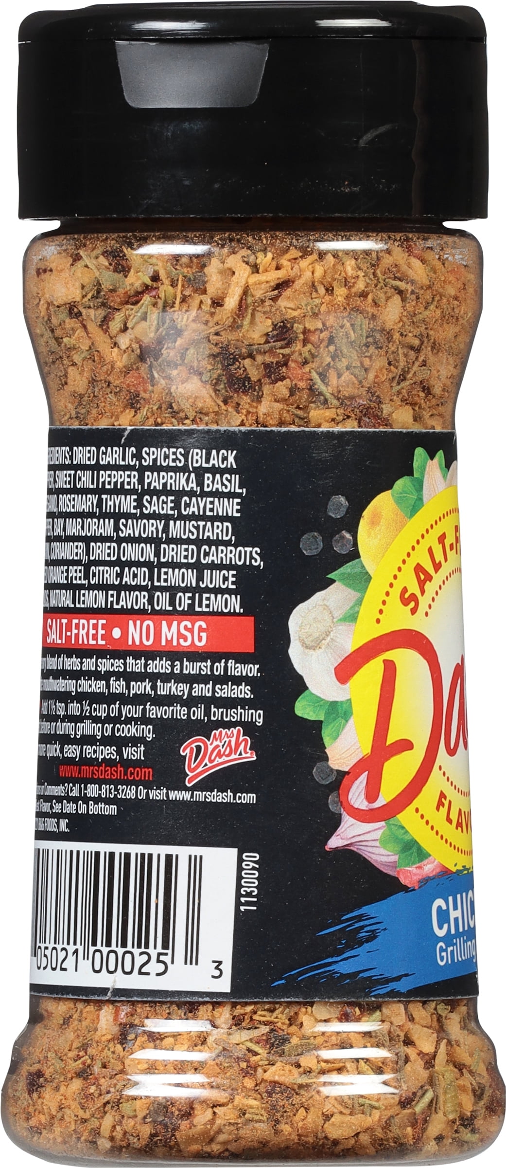 Mrs. Dash 00008 Salt-Free 2.5 oz. Original Seasoning Blend (Pack of 3); Versatile Blend of 14 Herbs and Spices; Enhance The Flavor of Chicken, Burgers