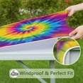 thumbnail image 6 of Rainbow Tie Dye Mandala Pattern Square Fitted Tablecloth with Elastic Edge,Square Table Cover,Washable Elastic Table Cover for Home Kitchen Party Decor 36"x36", 6 of 6
