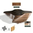 thumbnail image 5 of Papella Model Susan Brown Wooden Coffee Table with Glass Rustic Table Natural Walnut Color Center table Mesa de centro Farmhouse big desk livingroom furniture whiskey color tables Free Form, 5 of 5