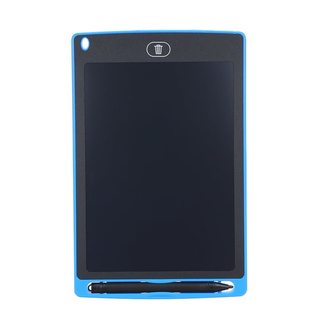 Tablette d'Écriture LCD Réutilisable de 8,5 Pouces avec Sensibilité à la Pression - Compatible Doigts et Stylet, Effacement à un Bouton, Design Antichoc, Inclut une Batterie CR2020 - Bleu Léger Tableau de Dessin Numérique