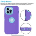 thumbnail image 5 of iPhone 14 Plus Cases,Njjex Case for iPhone 14, 14 Pro,14 Plus,14 Pro Max,Full-Body Shockproof Protection Heavy Duty Armor Hard Plastic & Shock Absorption Rubber Rugged Bumper 3-in-1 Case Cover,Purple, 5 of 7