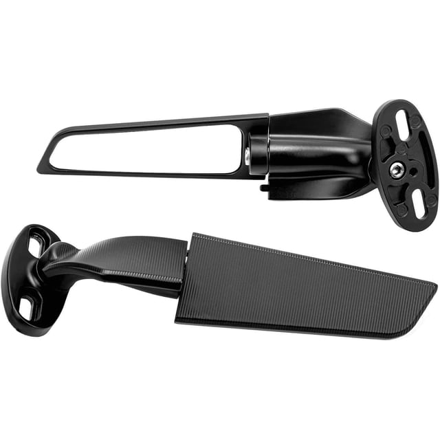 2Pcs Modified Motorcycle Wing Rearview Mirrors, Adjustable Rotating Side Mirrors Wind Swivel Wing Mirrors, Multi-Angle, Compatible with Ninja 250, 300, H2, H4, 400, 650, ZX10R, ZX6R, ZX636_Special Gi…