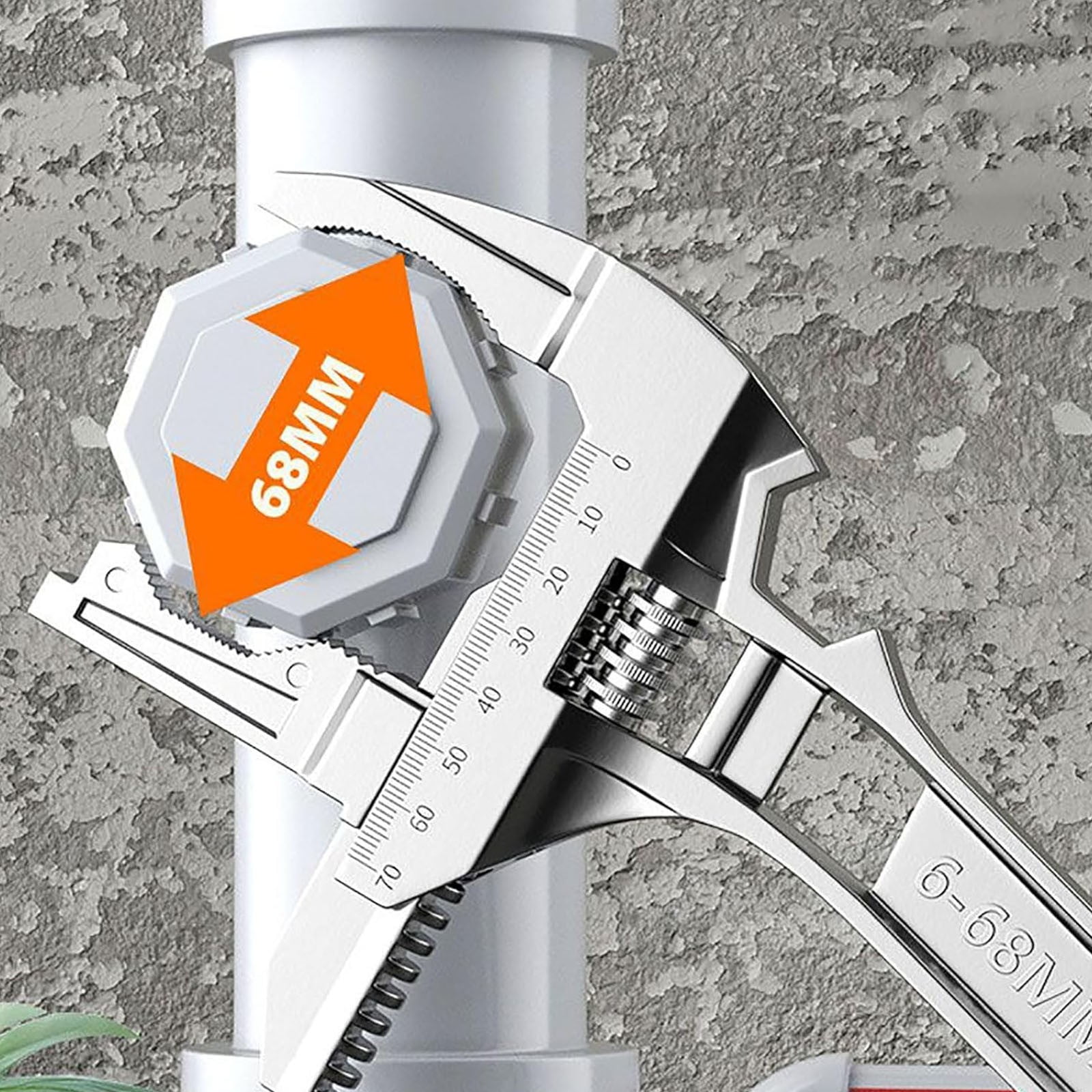 ERTZAE Adjustable Wrench Stainless Steel,0.24-2.68"Large Opening Short Handle Wide Jaw,Wide Jaw Opening For Plumbing,Drop Forged Adjustable Wrench With Ergonomic Grip,Rust Resistant Plumbing Wrench