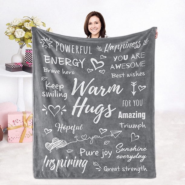 LHSHID Get Well Soon Gifts for Women Inspirational Gifts for Women Couragement Compassion Purple Throw Blanket Warm Hugs Gifts for Women Friend Mom Wife Daughter Sister Colleague 50x60in