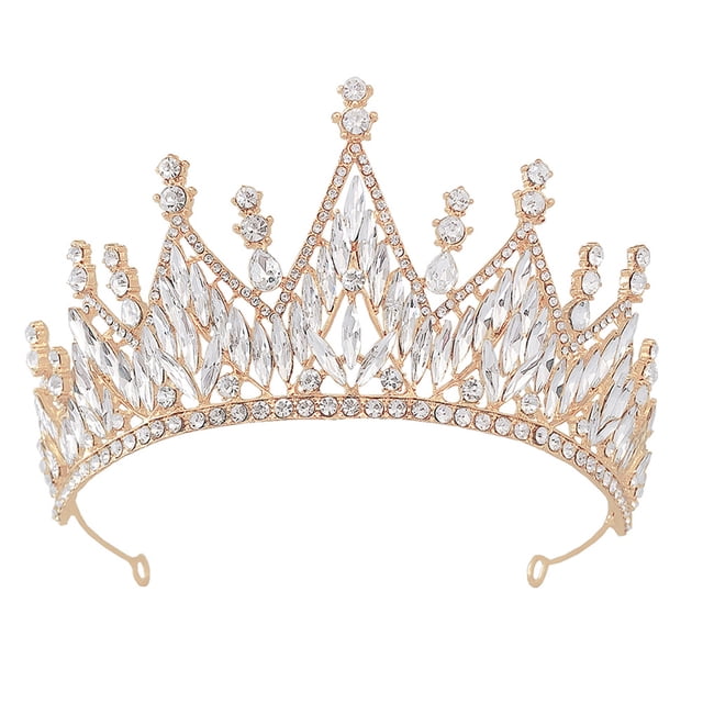 1 corona de novia de cristal, tocado, corona barroca, decoración para el cabello