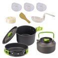 thumbnail image 4 of Utensilios de cocina para acampar, Juego de y sartenes para acampar, Hervidor para mochileros, Mochileros verde kusrkot Utensilios de cocina para campamento, 4 of 8
