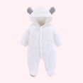 thumbnail image 2 of Gubotare Baby Girl Winter Clothes Baby Fleece Jumpsuits Infant Bear Ear Snowsuit Newborn Hooded Romper Warm Coat Size 9 12 Months (White,9-12 Months), 2 of 6