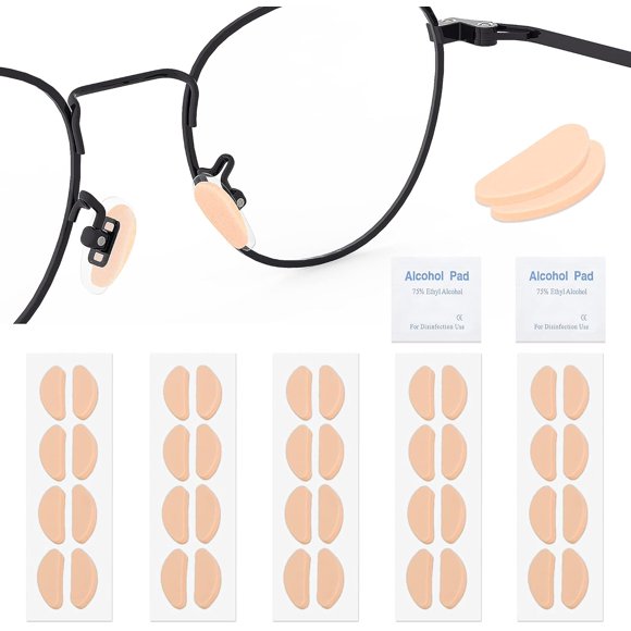 SooGree 20Pairs Soft Foam Nose Pads, 1.5MM Thick Cushion Self Adhesive Glasses Nose Pads Anti-Slip Nose Pieces Grips for Eyeglasses Sunglasses Reading Glasses, Comfortable Replacement Stick On Nosepad