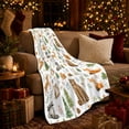 thumbnail image 3 of Watercolor Woodland Animals Deer Fox Bear Raccoon Forest Flannel Blanket, Cozy Sofa Throw for families and Nature Fans, Warm Bedroom bedroom Reading Nook Home Decor, Birthday Gift, 3 of 9