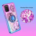 thumbnail image 5 of Samsung Galaxy A03S Phone Case, Slim Protective Ring Kickstand Glitter Dual Colors Multi-Function for Samsung Galaxy A03S Phone Case Gold/Purple, 5 of 6
