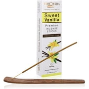 Premium Vanilla Incense Sticks 240 Grams - (Approx 135 Thick Incense Stick + Incense Holder) | Burning Time 40 Minute | Positive Vibes Incense - Low Smoke Thick & Long Incense Stick – by Vimoksha