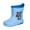 Blue, variant on Boys Girls Rain Boots Stylish Kids Rubber Shoes Cartoon Print Outdoor Play Rain Boots