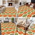 thumbnail image 5 of 6'x9' Area Rugs, Orange Green Geometric Indoor Outdoor Area Rug for Living Room Bedroom, Abstract Moire Modern Vintage Washable Bathroom Rugs Kitchen Floor Carpet Mats Home Decor Aesthetic, 5 of 8