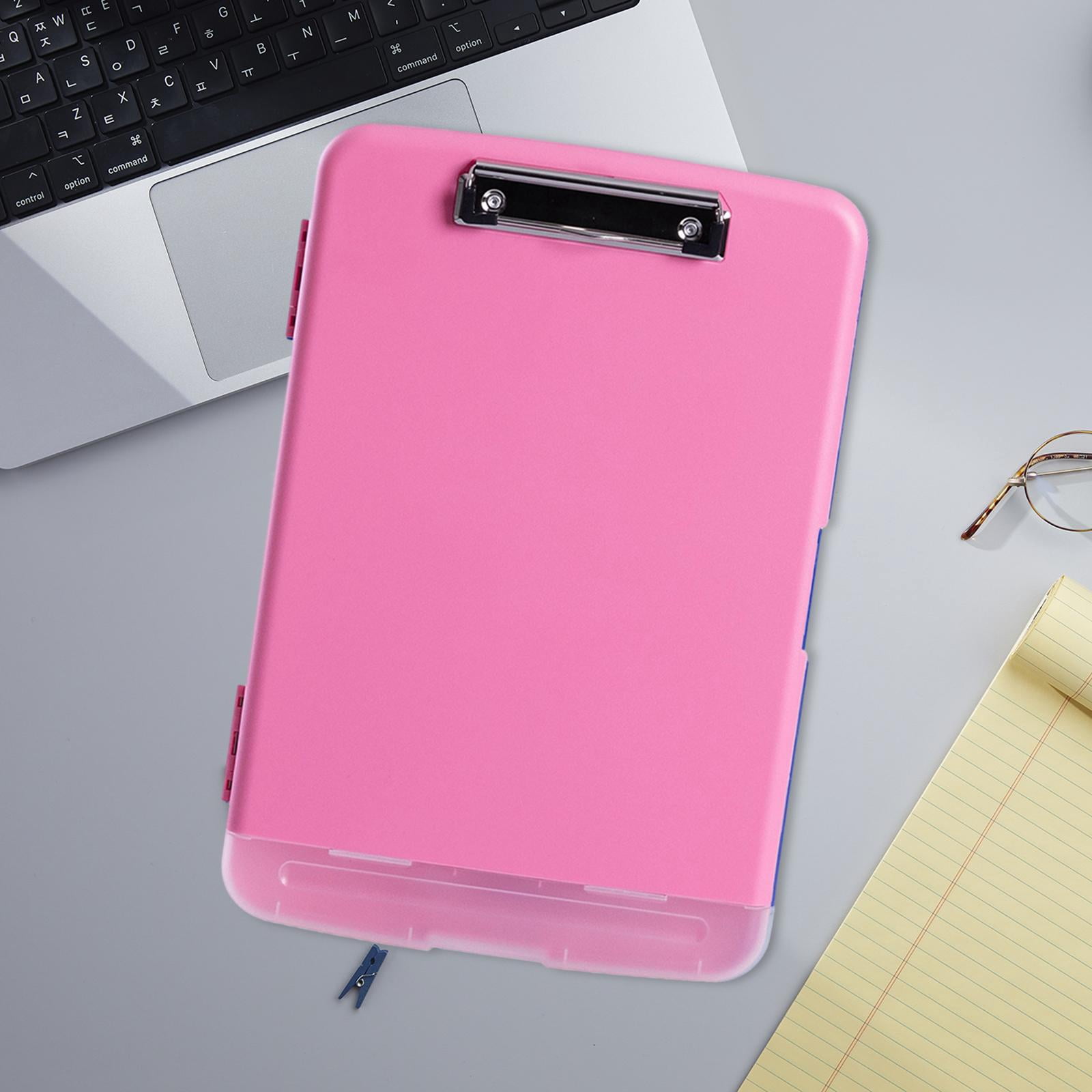 SunniMix Clipboard with Storage Folder with Pen Holder, Dustproof, High Capacity, Nursing pink