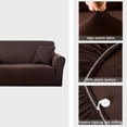 thumbnail image 4 of Dowbom Sofa Cover for 1 2 3 4 Seater,Super Stretch Sofa Slipcover with 2 pcs Pillow Covers Furniture Protector Universal Soft Solid Color Couch Cover for Living Room Bedroom-S(90-140cm)-Brown, 4 of 9
