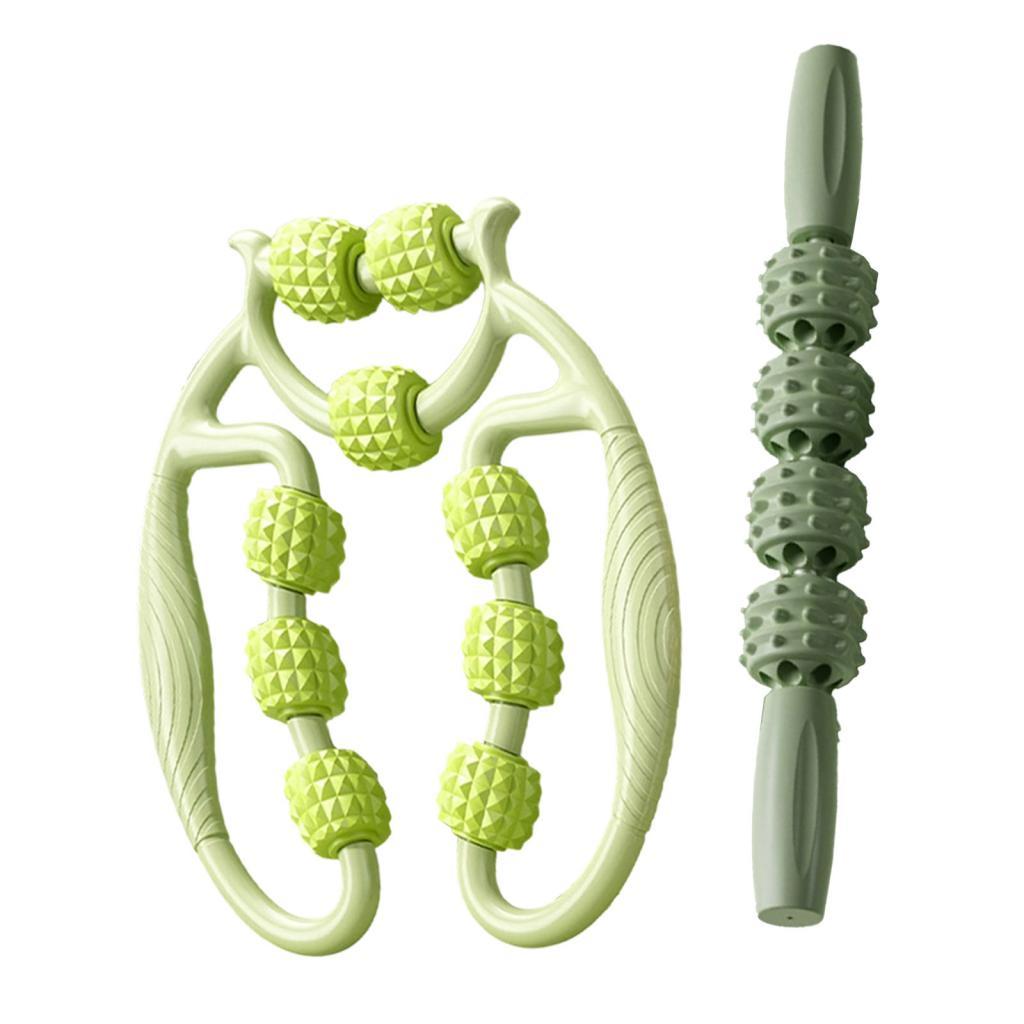DimyFew 2 Pieces Massage Roller Circular Leg Clamp Handheld Multifunctional Bodybuilding green