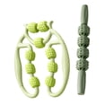 thumbnail image 4 of 2 piezas de rodillos de masaje para piernas, rodillo muscular manual de mano para esculpir el cuerpo. verde, 4 of 9