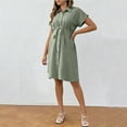 thumbnail image 5 of purcolt Womens Maternity Nursing Dress Dressy Casual Short Sleeve Button Down Pregnancy Dresses for Baby Shower & Photoshoot, 5 of 8