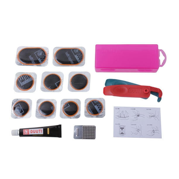 Herramientas de reparación de parches de neumáticos para bicicletas Duuti con ciclo de almacenamiento Mantenimiento del ciclo Kit de punción para ciclismo de emergencia deportiva rosa Inevent OD003440-03B