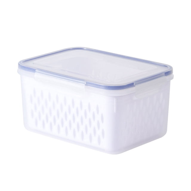 Contenedores grandes para almacenar frutas y verduras en el refrigerador con colador y tapa - Organizadores herméticos para frutas y verduras, sin BPA, ahorran espacio