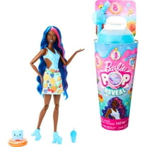 Barbie Pop Reveal Fruit Series Fruit Punch Doll, 8 Surprises Include Pet, Slime, Scent & Color Change