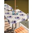 thumbnail image 2 of Outdoor Tablecloths with Umbrella Hole & Zipper, Purple Spring Floral 60x60 Inch Square Tablecloths, Farmhouse Flowers Modern Art Waterproof Table Cloth, Patio/Pool/Picnic Table Covers, 2 of 8
