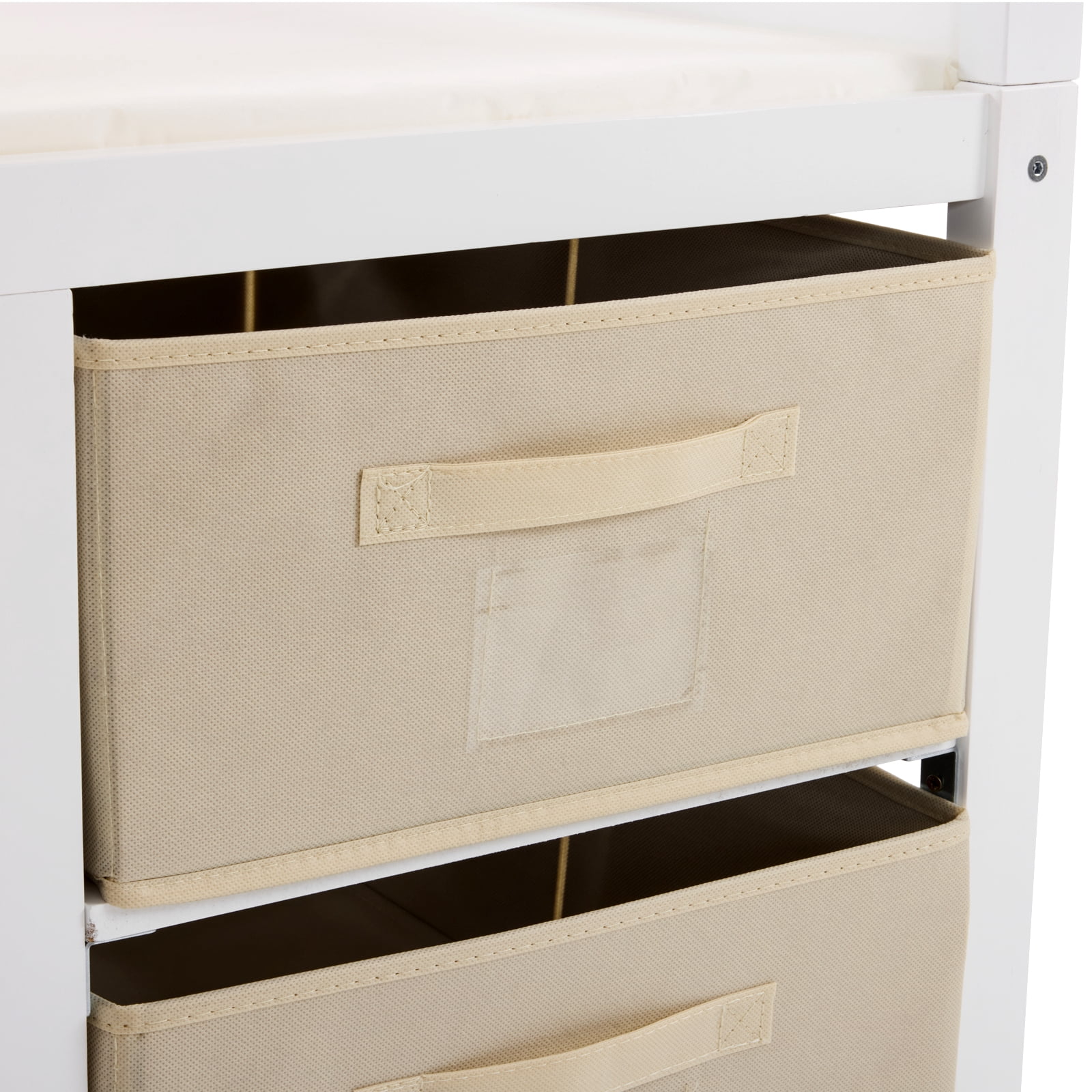 Zimtown Baby Changing Table,Dresser Baby Diaper Changing Station with Laundry Hamper,Infant Nursing Table with 3 Storage Drawers,Removable Safety Rail & Strap for Bedroom,White