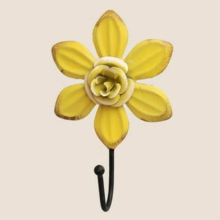 3 Pieces Daisy Flower Wall Hooks, Creative Vintage Painted Flower Clothes  Hook Strong Self-Adhesive Home Storage Hanger Resin Wall