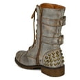 thumbnail image 3 of Nature Breeze AC20 Women Studded Spike Leatherette Zipper Lace Up Buckle Military Boot, 3 of 6