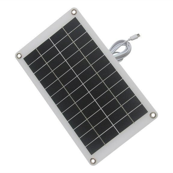 15W 12V Solar Panel Charger with Type-C Output,Weatherproof Monocrystalline Silicon Panel for Outdoor Camera and Garden Lights
