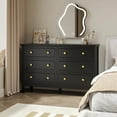 thumbnail image 4 of LYNSOM Black Dresser for Bedroom, Modern 6 Drawer Double Dresser with Deep Drawer and Metal Handle, Wood Dressers & Chests of Drawers for Hallway, Entryway, 4 of 16