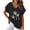 Black, variant on Raeneomay Button Down Shirts Loose Summer Tops for Women Women V-Neck Print T-Fashion Comfortable Female Blouses Tops