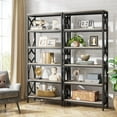 thumbnail image 2 of Tribesigns 70.8" Tall Bookcase, Modern 6-tier Bookshelf with Metal Frame, Bedroom, Living Room, Gray, 2 of 5