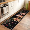 thumbnail image 2 of Gingerbread Christmas 2'x6' Runner Rugs for Hallway Kitchen Bedside Non Slip Washable, Xmas Balls Branches Black Entryway Rug Runners with Rubber Backing, Long Carpet Runner for Laundry Room, 2 of 8