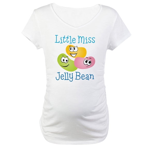 CafePress - Little Miss Jelly Bean Maternity T Shirt - Cotton Maternity T-shirt, Cute & Funny Pregnancy Tee
